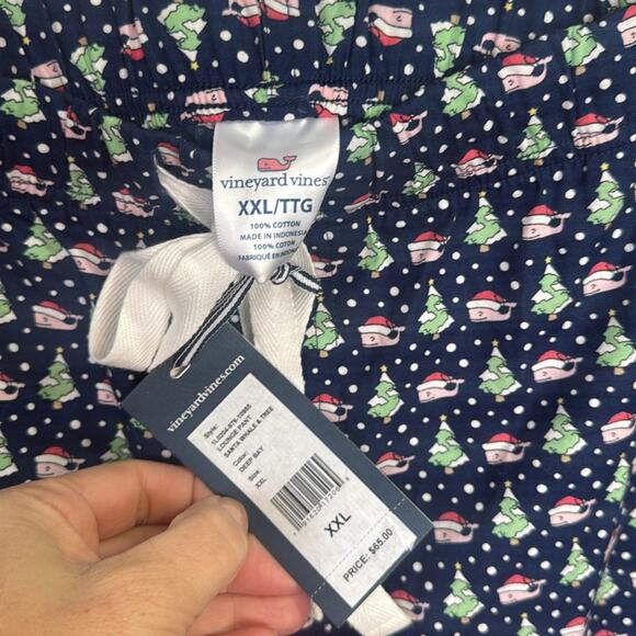 Vineyard Vines Lounge Santa Whale Pattern Drawstring Pajama Pants M-234 Sz XXL - Picture 4 of 7